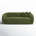 Elodie Elegant Curved Plush Upholstered 3-Seater Sofa