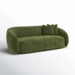 Elodie Elegant Curved Plush Upholstered 3-Seater Sofa - Image 3