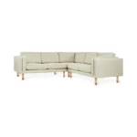 Modern Mid-Century Charcoal L-Shape Corner Sectional Sofa Set - Image 2