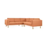 Modern Mid-Century Charcoal L-Shape Corner Sectional Sofa Set - Image 3