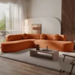 Curved Floor Sectional Chaise Sofa